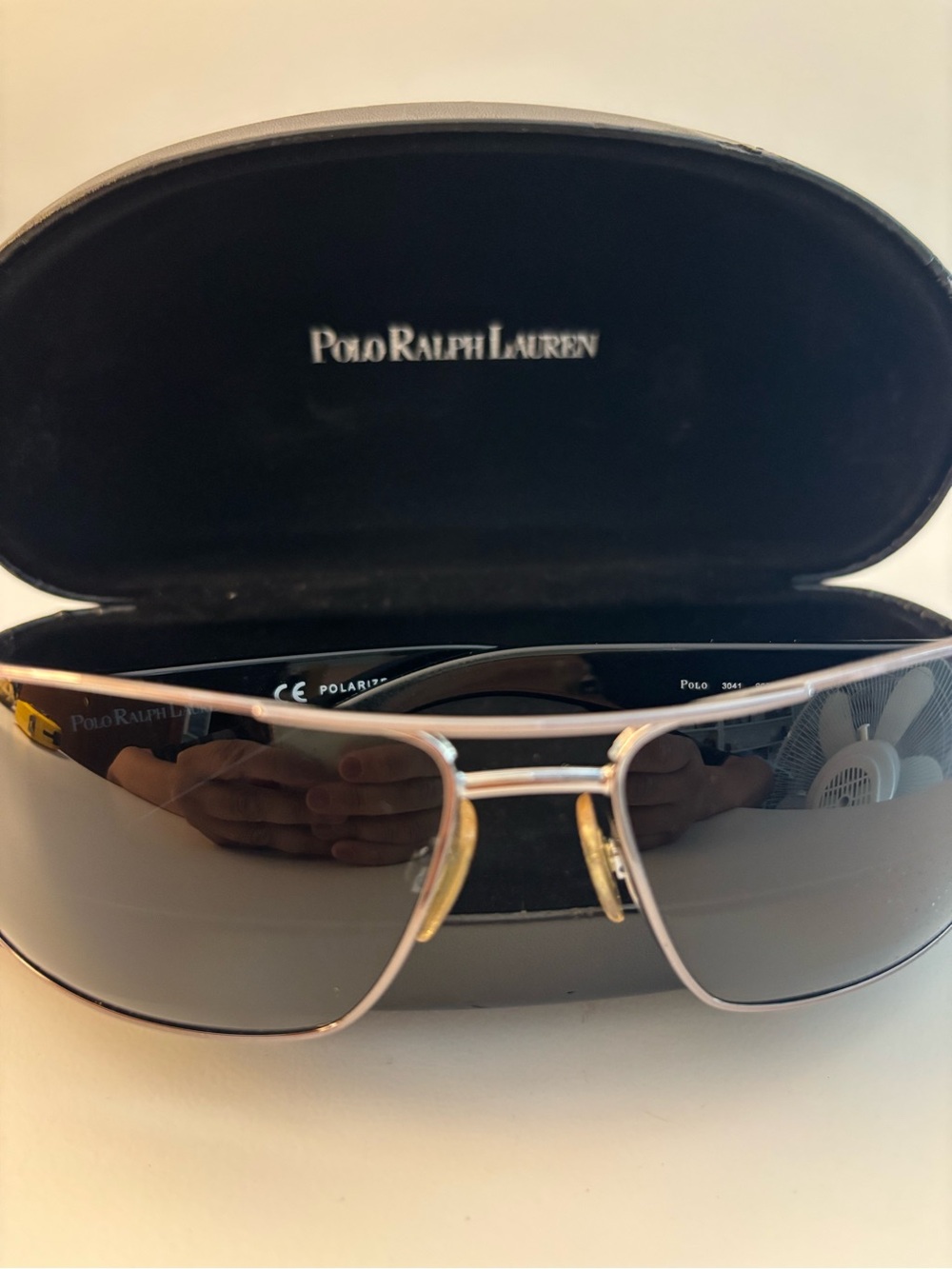 RALPH LAUREN POLO POLARIZED 3041 9002/81 SILVER/BLACK AUTHENTIC SUNGLASSES 64-14 - Picture 2 of 16